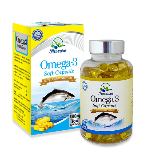 Neocare Omega 3 1380mg Fish Oil Supplement Softgels, Pack of 100's